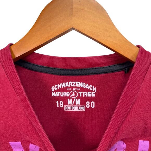 Schwarzenbach Nature Tree Save Our Earth Recycle Eco Planet Red Men's T Shirt M - Picture 6 of 6